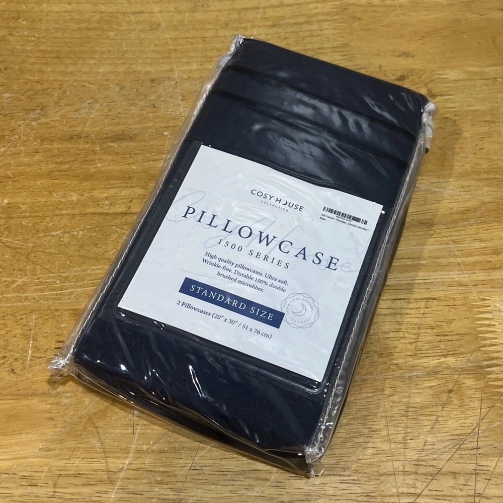Cosy House Collection Navy Blue 1500 Series Pillowcases  Standard Size Set Of 2‎